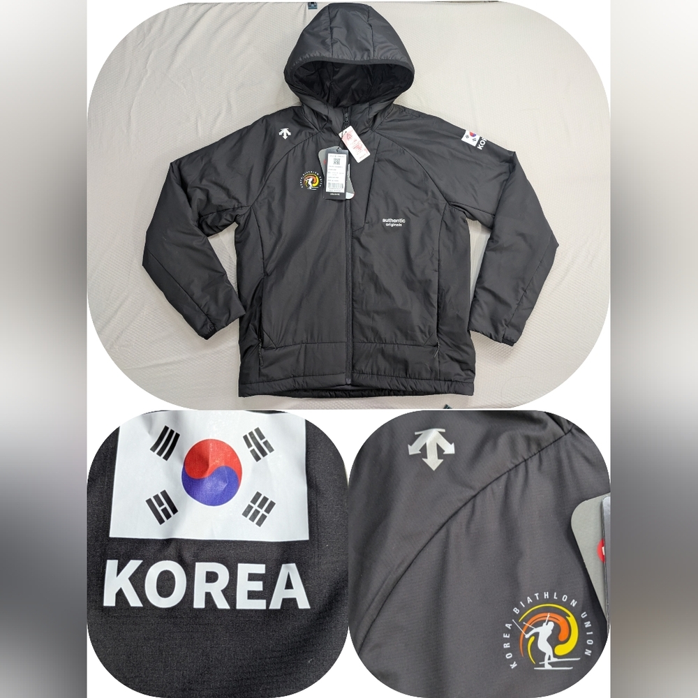 Men's Descente Korea Diathlon Pertex Padding Hooded Jacket Medium Black